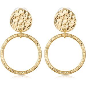 Gold D Clip Gold On Clip Earrings Women Non Piercing Dangle Fashion Jewelry